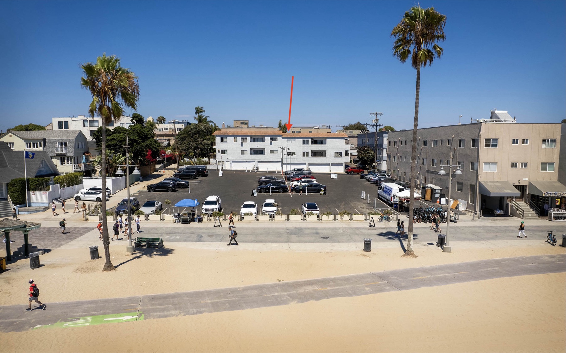 View from the beach toward the property