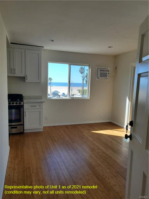 Unit 1 living area with ocean view window